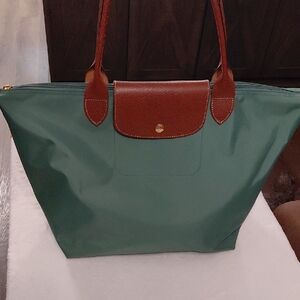 Longchamp Large Le Pliage Tote In Sage